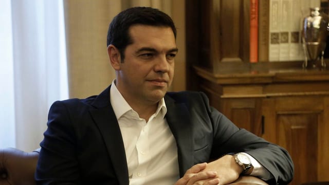 Alexis Tsipras giubilescha suenter la victoria en las elecziuns. 