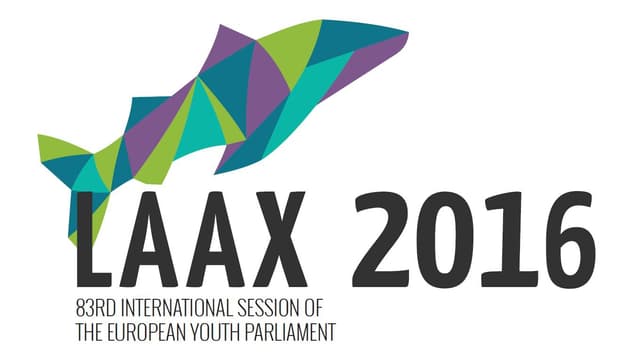 Il logo da la sessisun dal parlament europeic da giuventetgna a Laax.