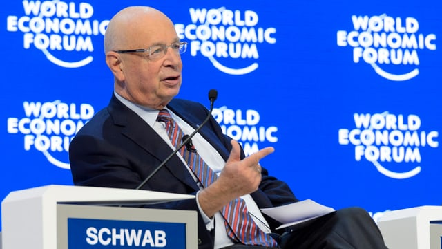 Klaus Schwab, il fundatur dal WEF, durant ses pled final dal WEF 2016.