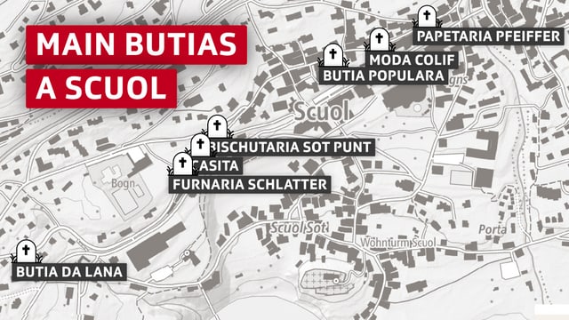 Survista da las butias che serran las portas a Scuol Survista da las butias che serran las portas a Scuol