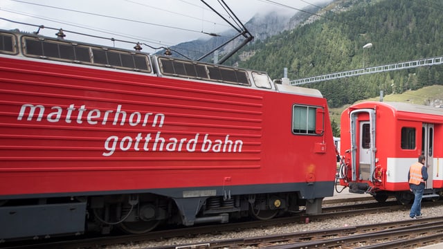 Purtret d'ina locomotiva da la viafier Matterhorn Gotthard. 