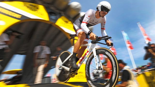 Il ciclist Fabian Cancellara en acziun.