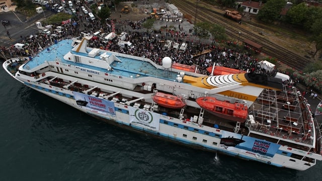 Il bastiment Mavi Marmara ch'era vegnì attatgà il matg 2010 da schuldads israelians.
