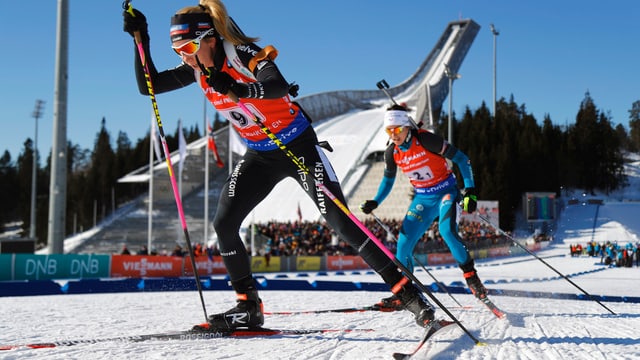 Elisa Gasparin en acziun durant la cursa ad Oslo. 