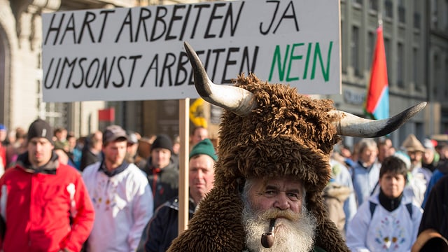 Purs demonstreschan a Berna. November 2015.