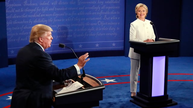 Donald Trump e Hilary Clinton durant la debatta. 