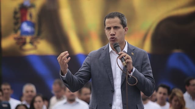 Juan Guaidó, ils 27 d'avrigl a Caracas.