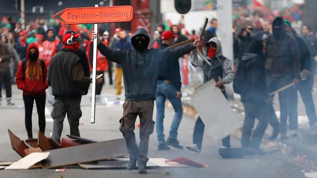 Demonstrants a Brüssel.