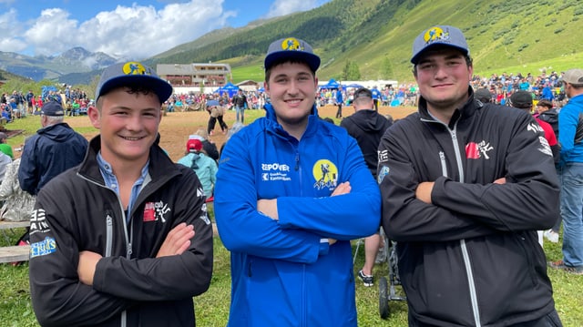 Il trio engiadinais Riet Caflisch, Claudio Regli e Loris Beer