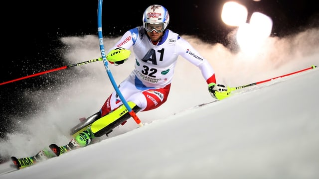Marc Gini durant il slalom a Schladming en Austria.