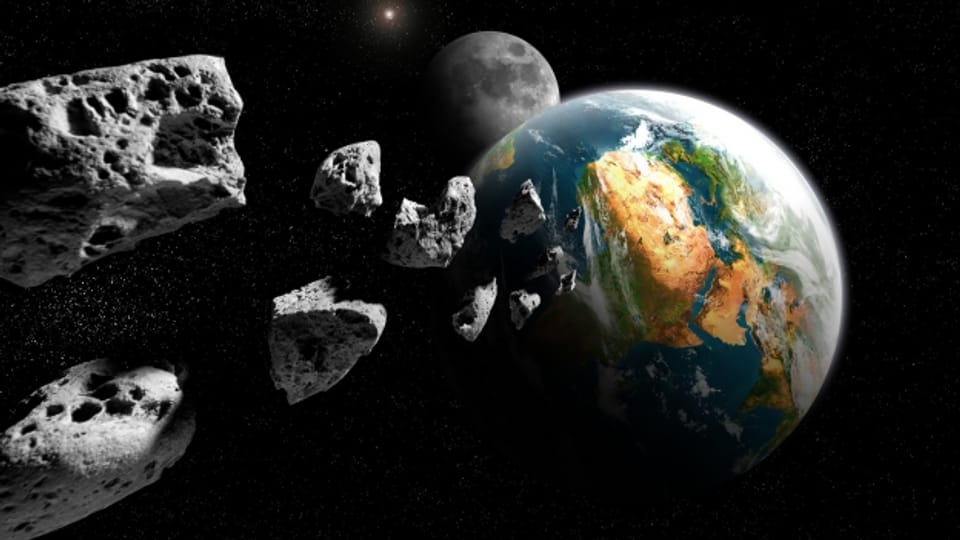 Asteroids e terra (illustraziun): L'asteroid 2004 BL 86 manchentà be pauc la terra.