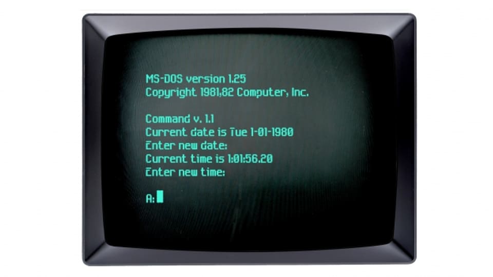MS-DOS è quest sistem operativ ch'ins dat en cumonds cun la tastatura e sin il monitur ves'ins lura mo segns da text a glischar.