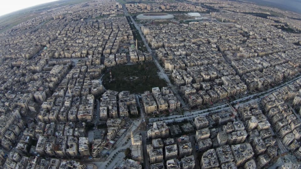 Vista sin la citad Aleppo.