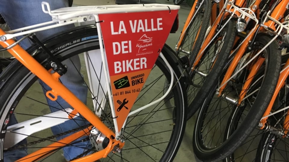 La marca sin ils velos dal servetsch «Rent a Bike Valtellina».