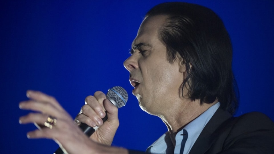 Nick Cave durant in concert