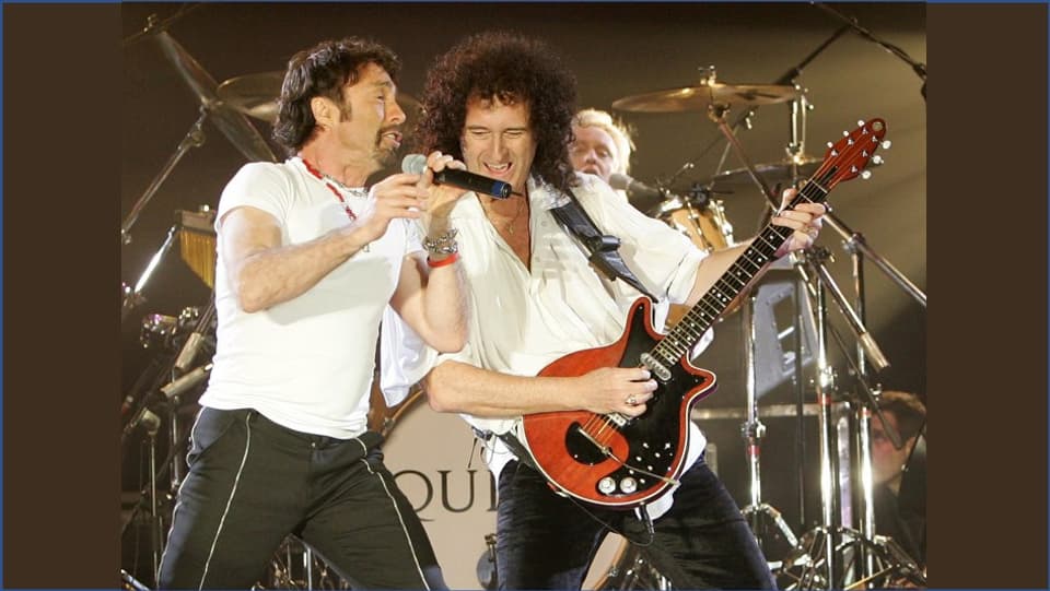 Queen and Paul Rodgers durant in concert l'onn 2005