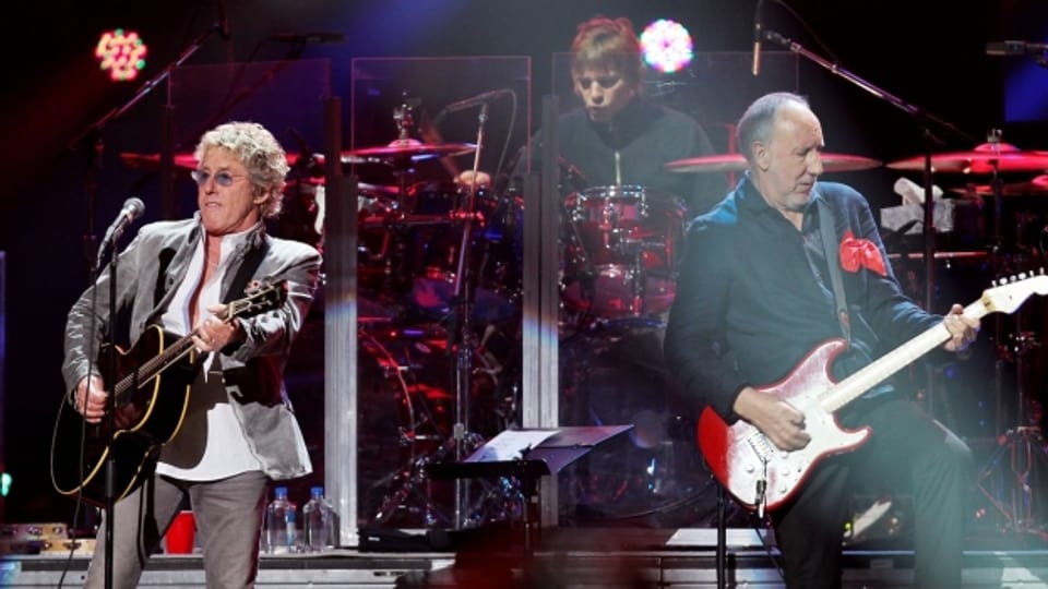 Roger Daltrey e Pete Townshend da la gruppa The Who durant in concert