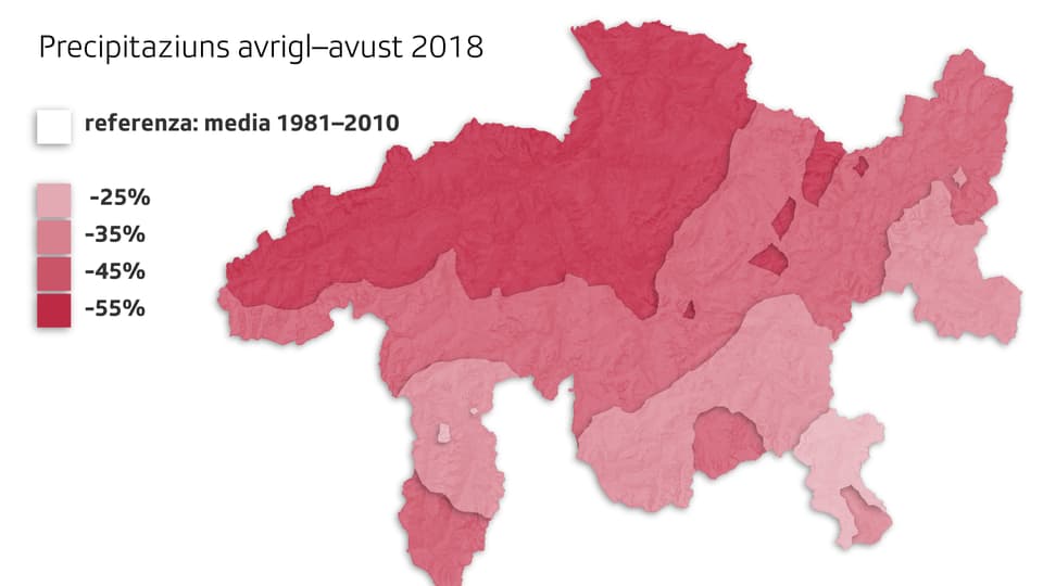 Charta nudada cun cotschen nua che la situaziun da la plievgia è pli precara. 