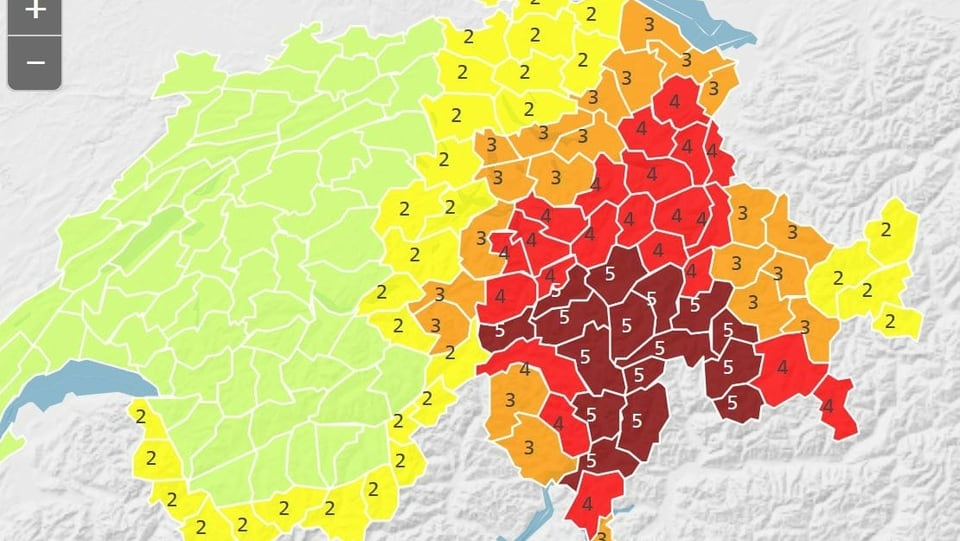 Carta da privel da Meteo Svizra.