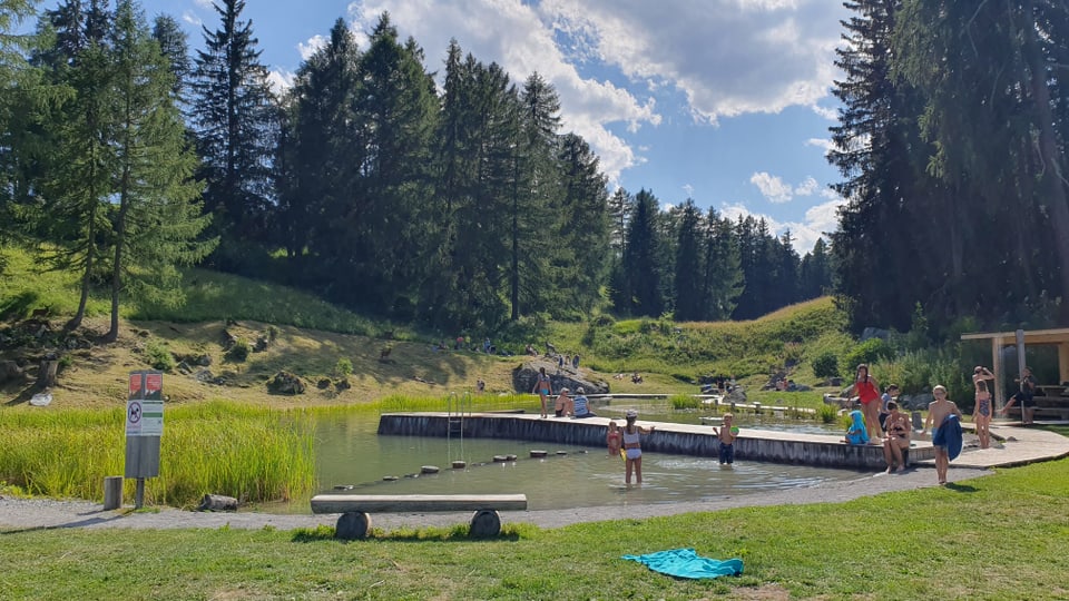 Lai da Padnal Badesee am heissesten Tag des Sommers.