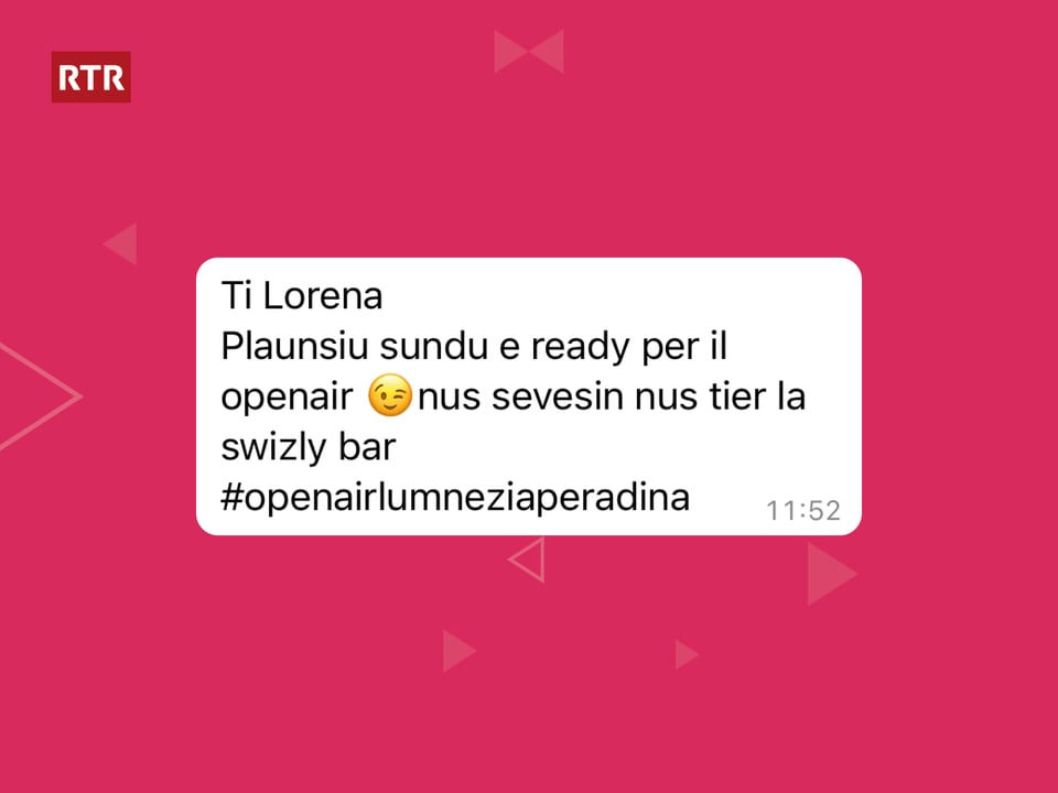 Lorena wird am Open Air Lumnezia gegrüsst
