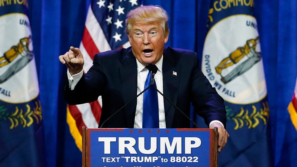 Donald Trump durant sia campagna da votaziun. 