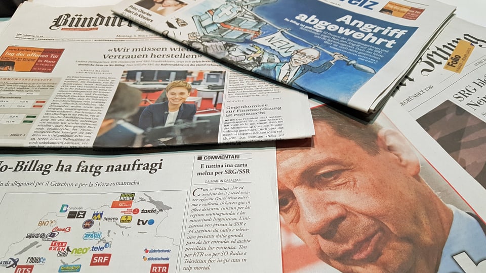 Gasettas cun lingias grassas davart No Billag.