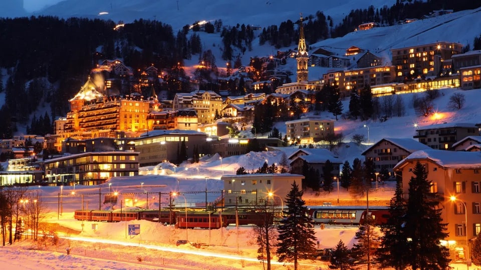 Ein winterliches Bild von St. Moritz.
