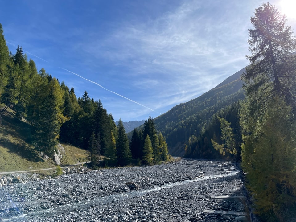 Flussbett im Val Trupchun.