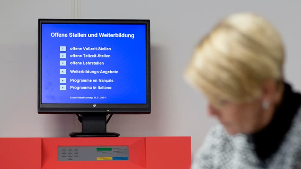Ina dunna davos in monitur d'in computer. 