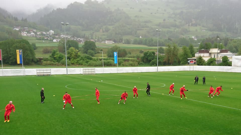 Il team austriac durant in trenament.