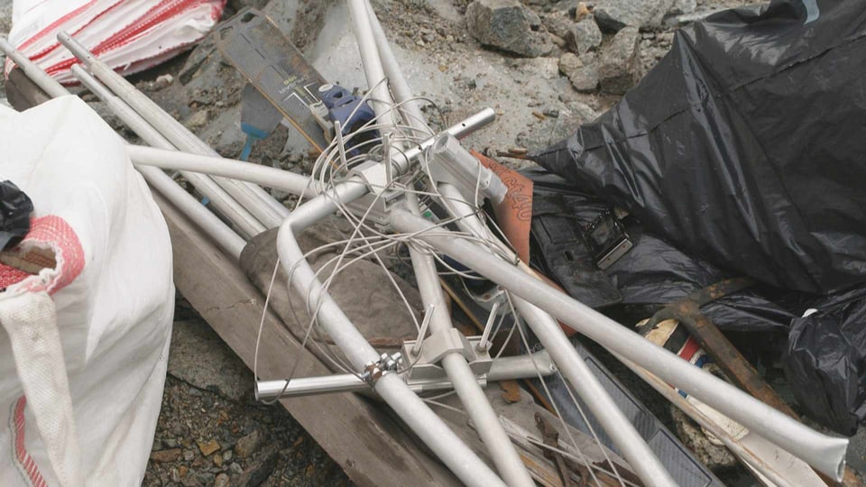 Aufräumaktion auf dem Persgletscher sammelt 250 Kilo Abfall