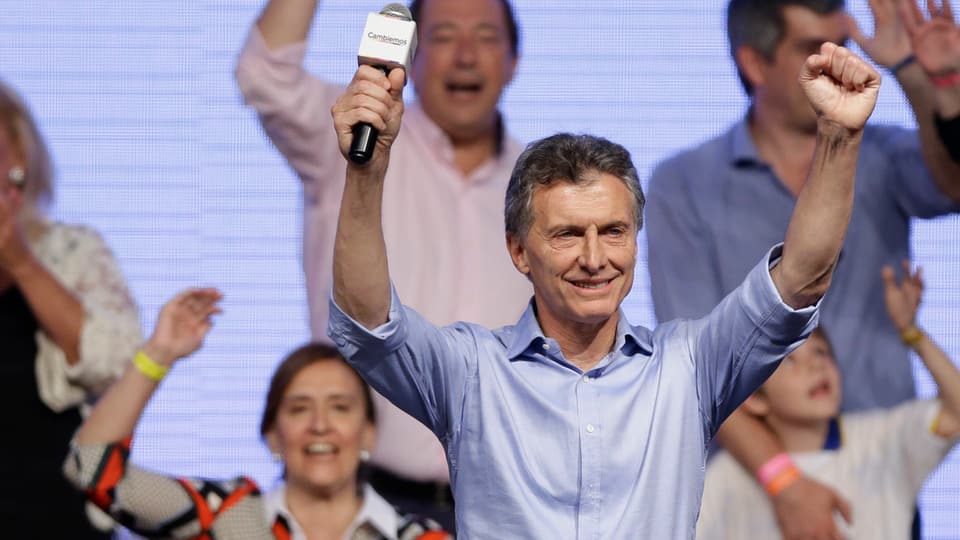 Mauricio Macri sa legra vesiblamain da sia victoria electorala.
