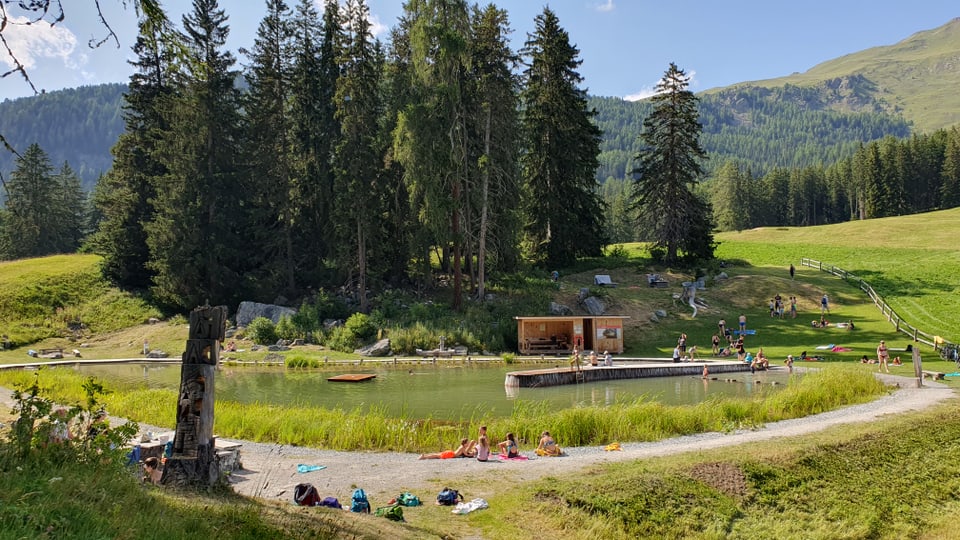 Lai da Padnal Badesee am heissesten Tag des Sommers.