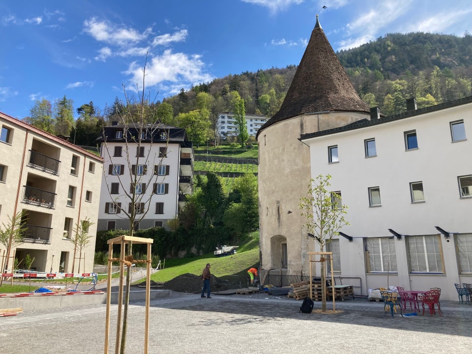 Der Turm des ehemaligen Sennhofs ist denkmalgeschützt.