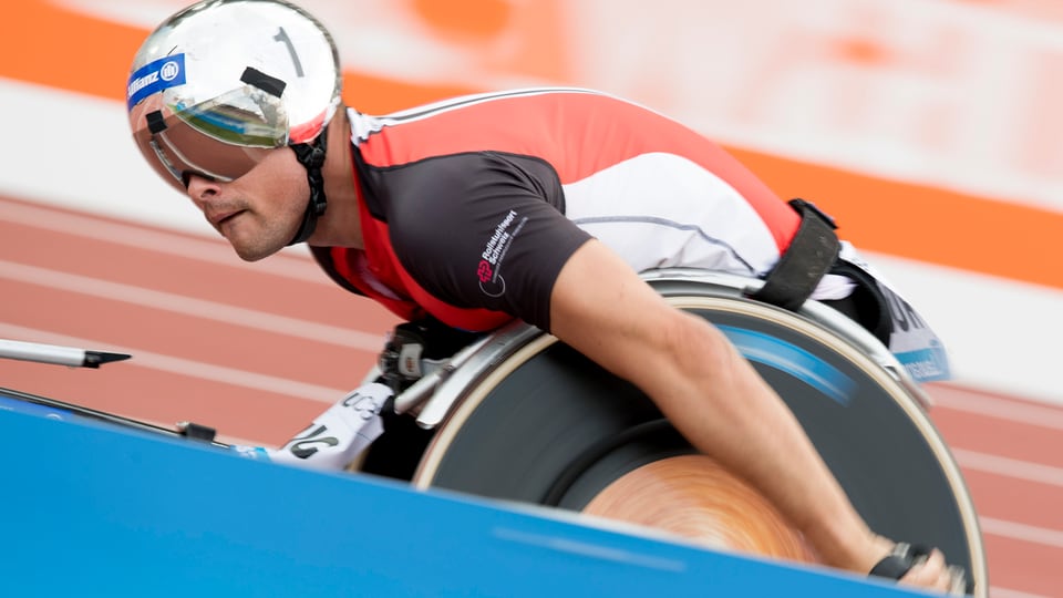 Marcel Hug: qua en acziun a chaschun da la Athletissima, l'entschatta fenadur a Lausanne.