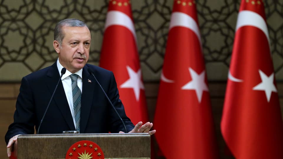 Erdogan durant in discurs public.