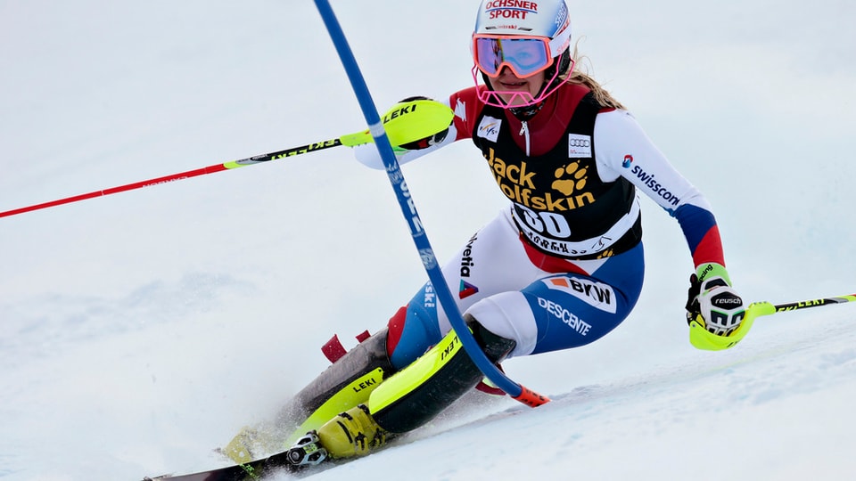 La skiunza Svizra Charlotte Chable durant il slalom ad Aspen