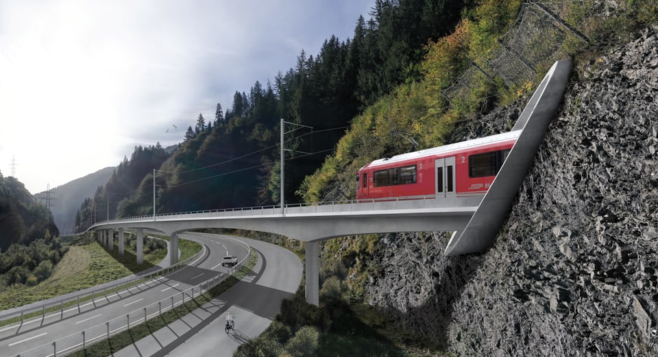 Neuer Tunnel RhB Visualisierung.