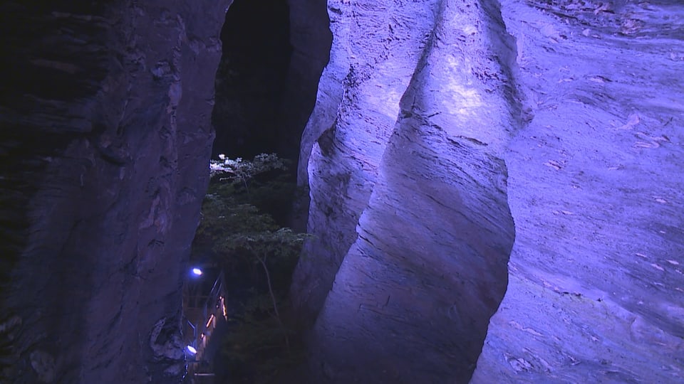 beleuchtete Viamalaschlucht