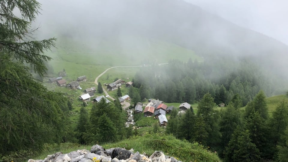 Bavugls, l'acla sur Pignia Ina acla cun tigias da sura.