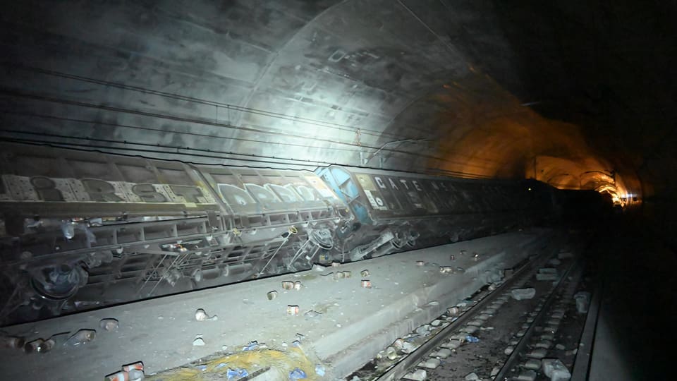 Entgleisung eines Frachtzuges im Gotthard-Basistunnel