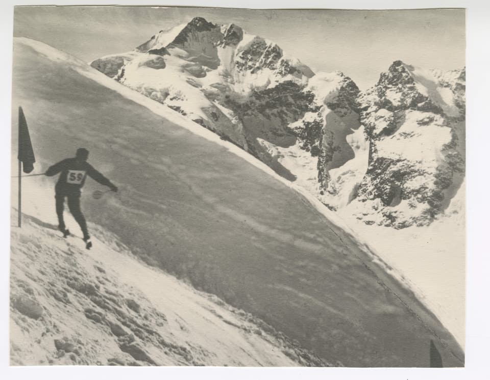 Historisches Bild Diavolezza Gletscherabfahrt