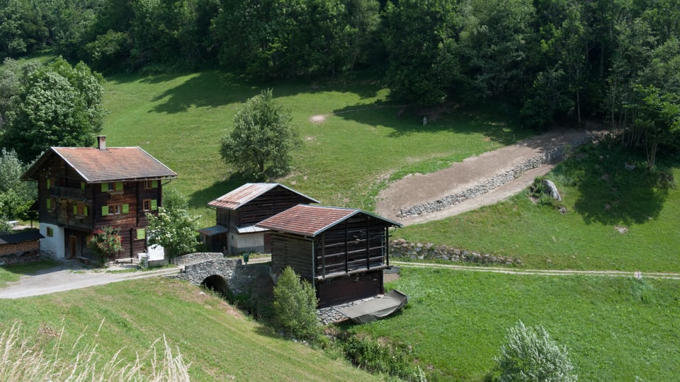 Davent da Dardin, qua sper l'anteriur mulin, cumenza la via da colliaziun veglia vers Breil. 