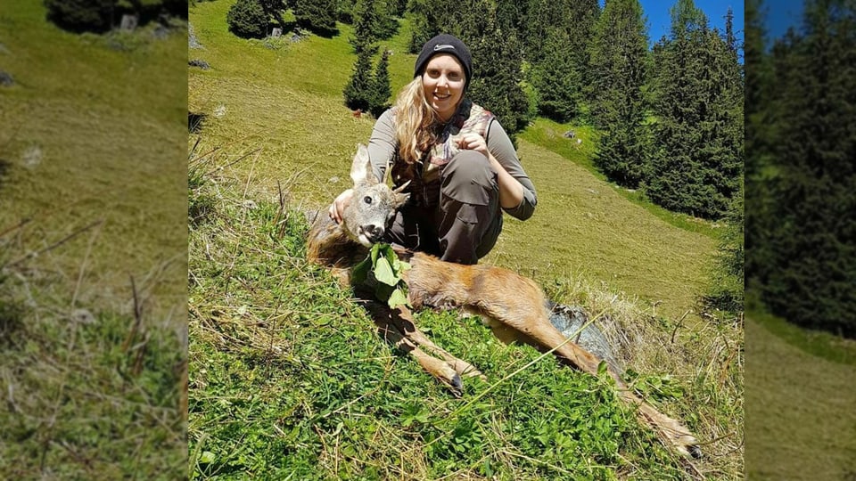 La giuvna Sarah Cadotsch stat giu davos sia preda, in chavriel lantschet.