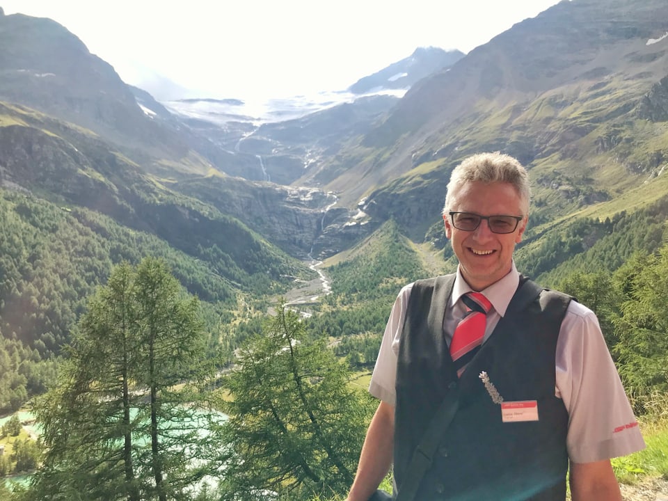Luzi Oberer sin l'Alp Grüm