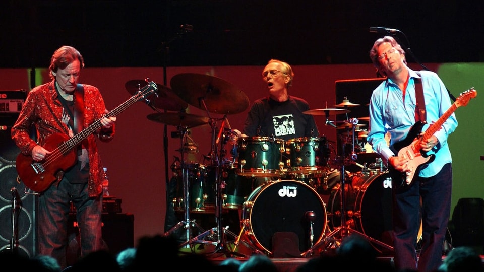 Cream; Jack Bruce, Ginger Baker ed Eric Clapton, 2005. Ina gruppa da rock legendara