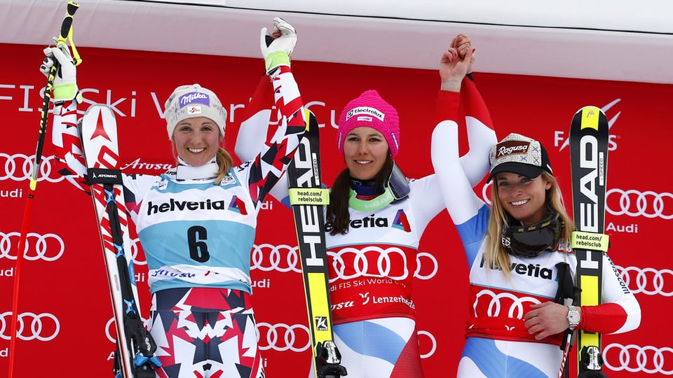 Da san. Michaela Kirchgasser, Wendy Holdener e Lara Gut.