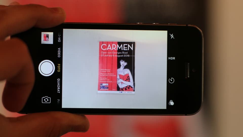 Il placat per Carmen a l'Opera Viva 2018 sin in telefonin. 