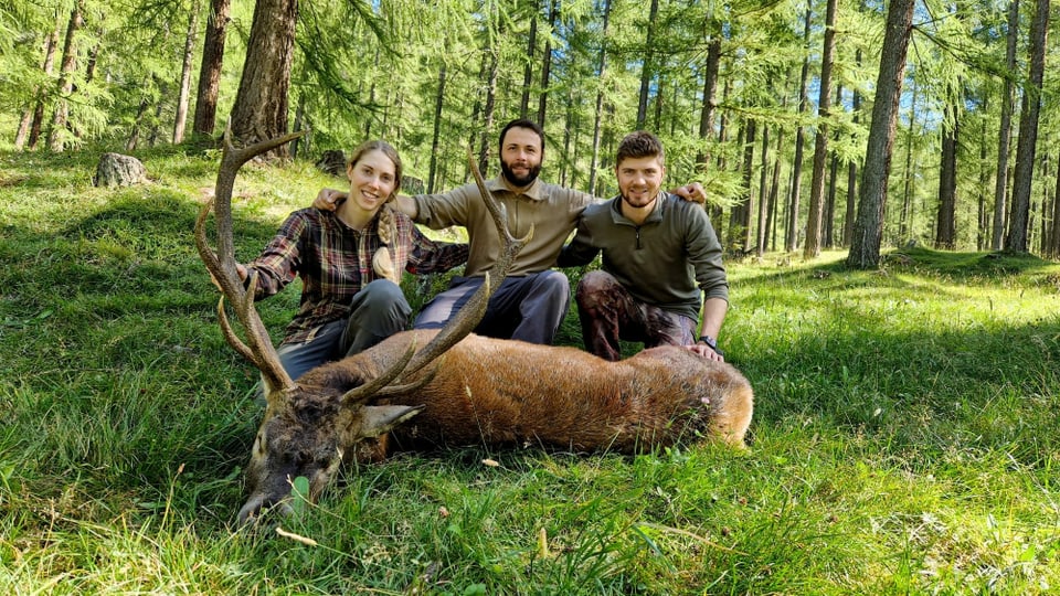 Hirsch, Jägerin, Brüder.